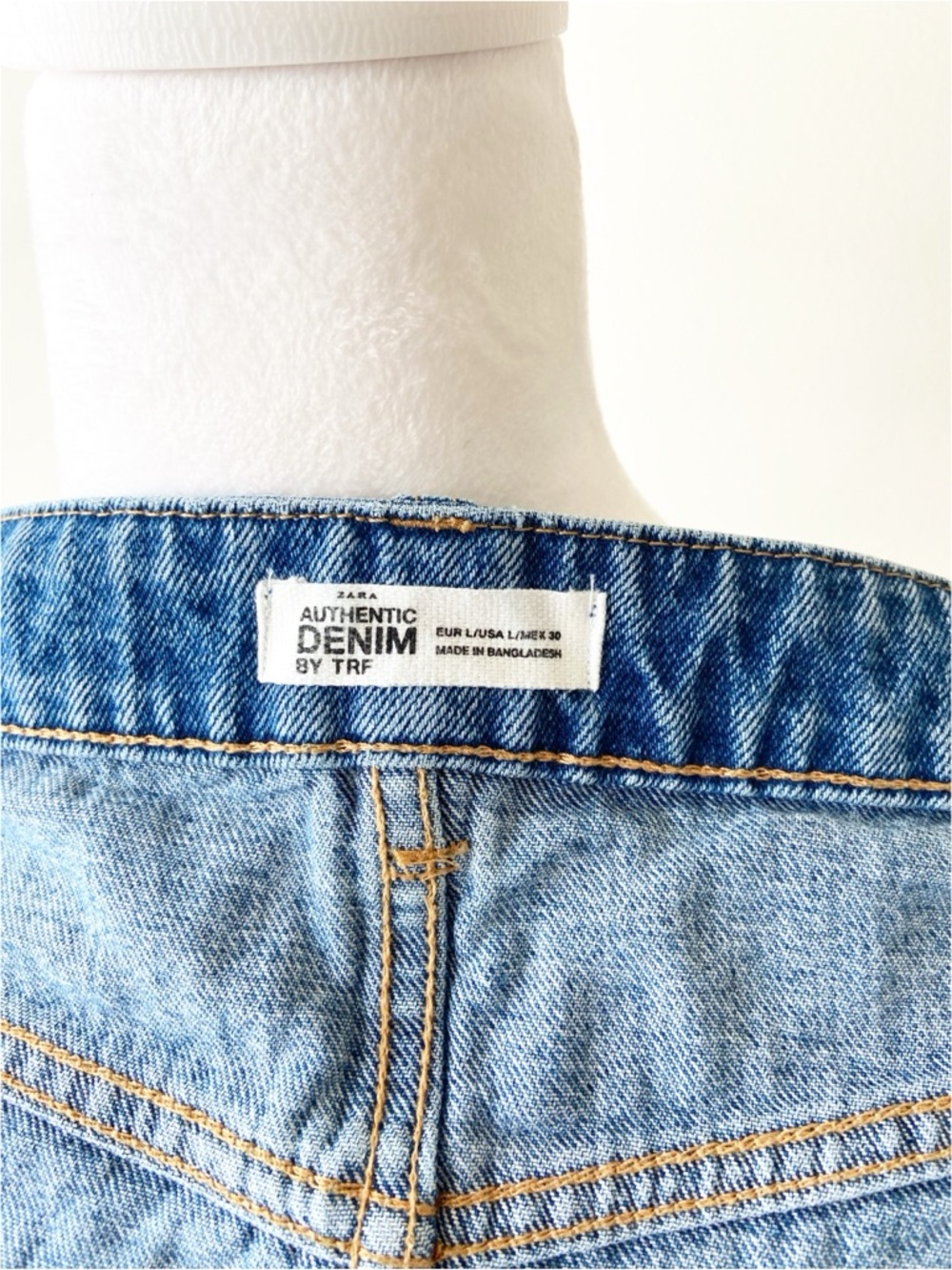 Zara Denim Button-Front Mini Skirt Size L - Picture 4 of 5
